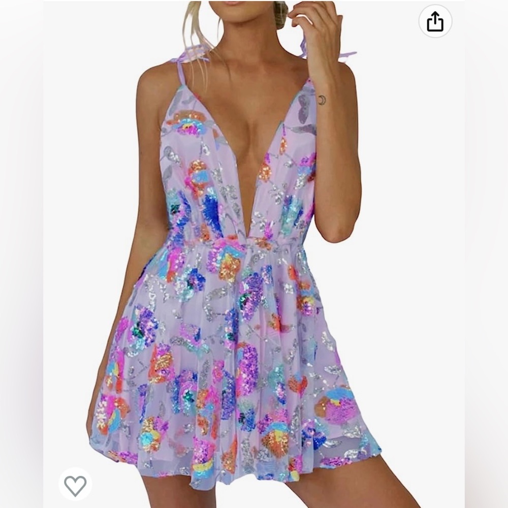Purple Sequin Party Dress